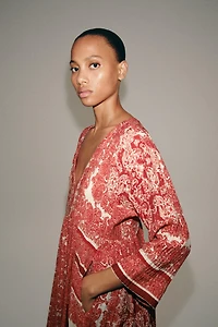 ZW COLLECTION PRINTED MIDI DRESS