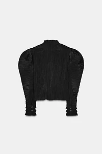 ZW COLLECTION WRINKLED PUFF SLEEVE BLOUSE