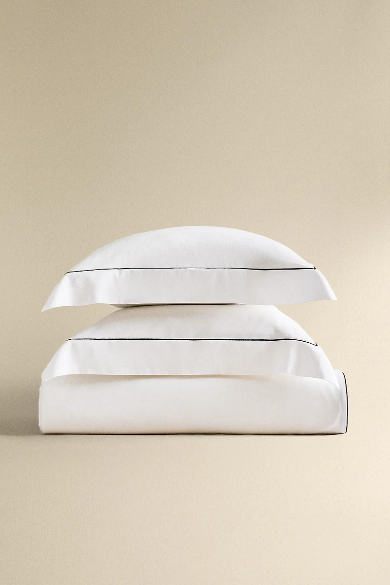SATEEN DUVET COVER WITH TRIM