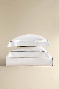 SATEEN DUVET COVER WITH TRIM