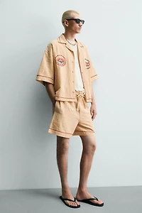 EMBROIDERED JACQUARD RELAXED FIT SHORTS