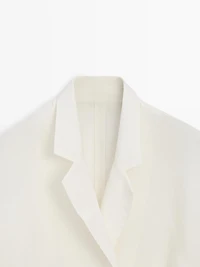 Gilet croisé en lin à revers