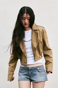 WASHED SHORT TRENCH COAT