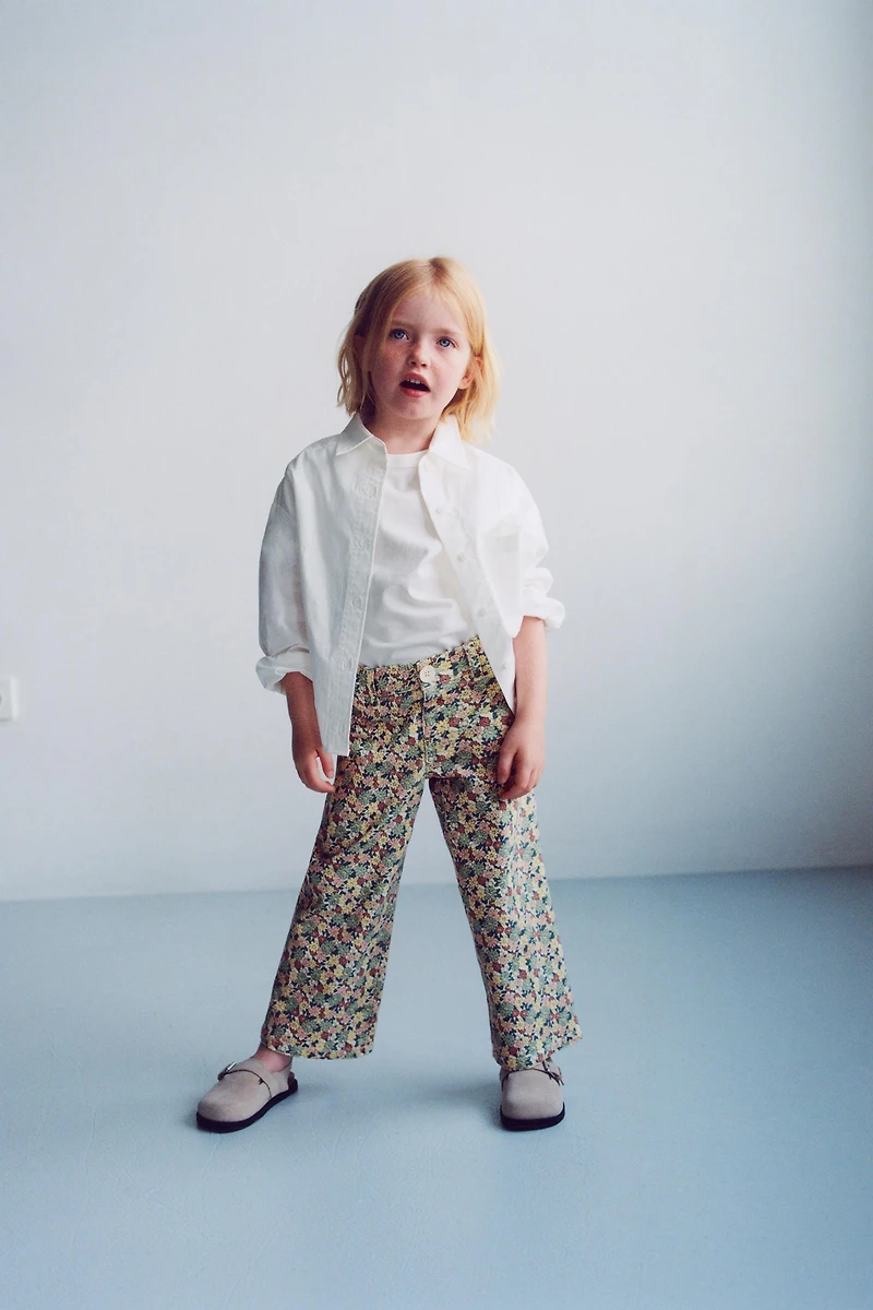 FLORAL TWILL SAILOR PANTS