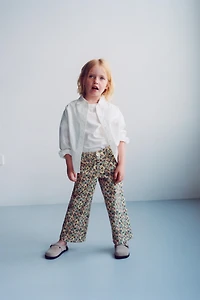 FLORAL TWILL SAILOR PANTS