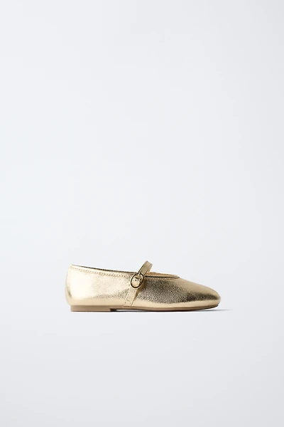 METALLIC BALLET FLATS