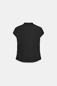 SATIN EFFECT TOP WITH SIDE BUTTONS