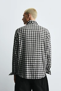 CONTRAST PLAID SHIRT WITH TIE