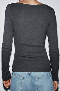 RIBBED BOATNECK T-SHIRT
