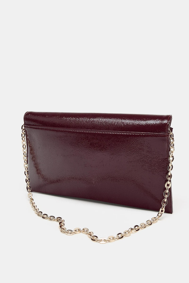 PATENT EFFECT SHOULDER BAG