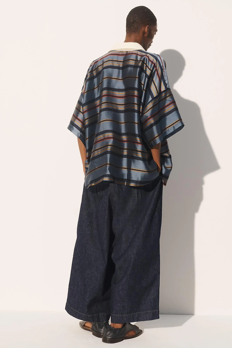 CUPRO-SILK BOXY FIT POLO SHIRT