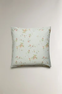 SATEEN PILLOWCASE WITH FLORAL BRANCHES (300 THREAD COUNT)