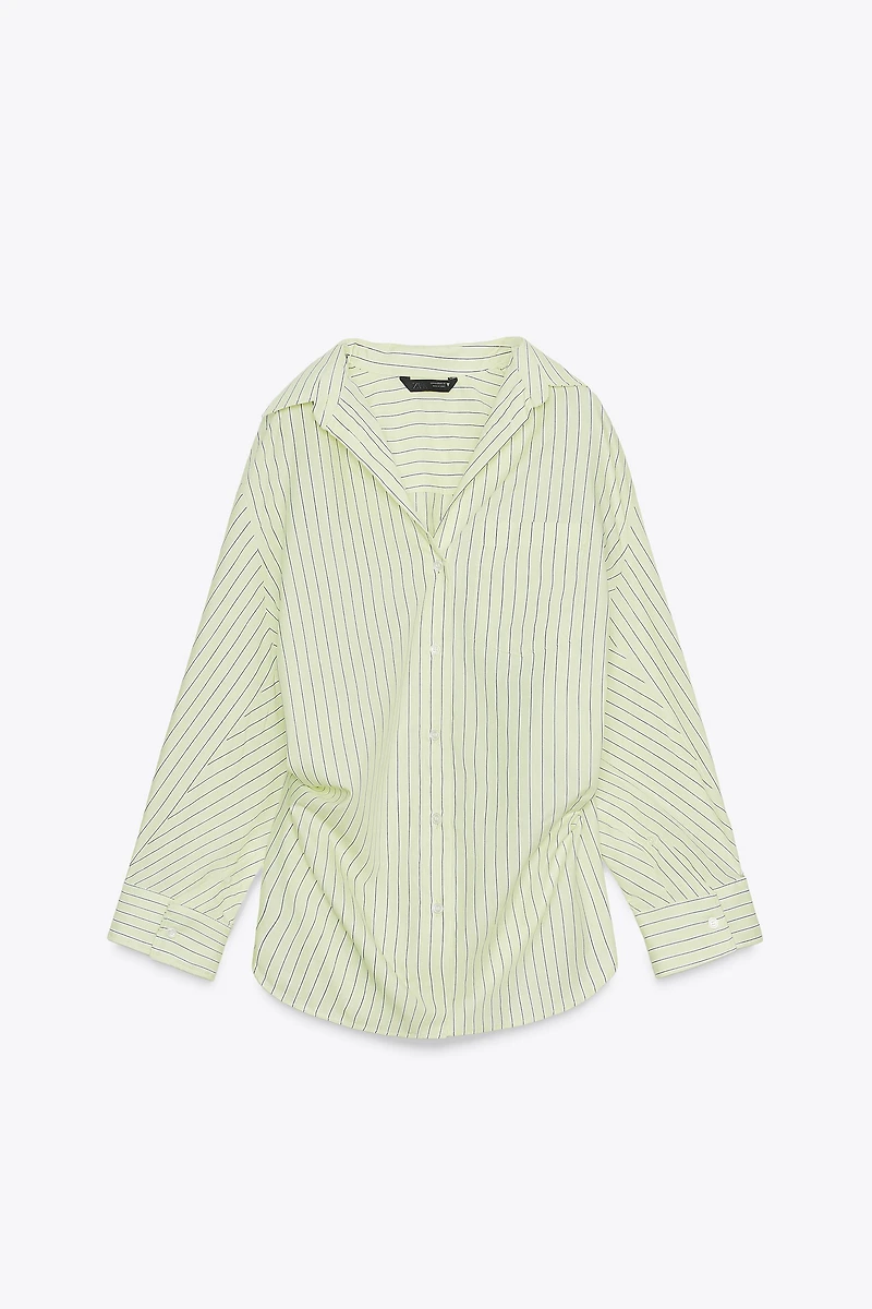 OVERSIZED STRIPED POPLIN SHIRT
