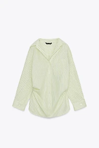 OVERSIZED STRIPED POPLIN SHIRT