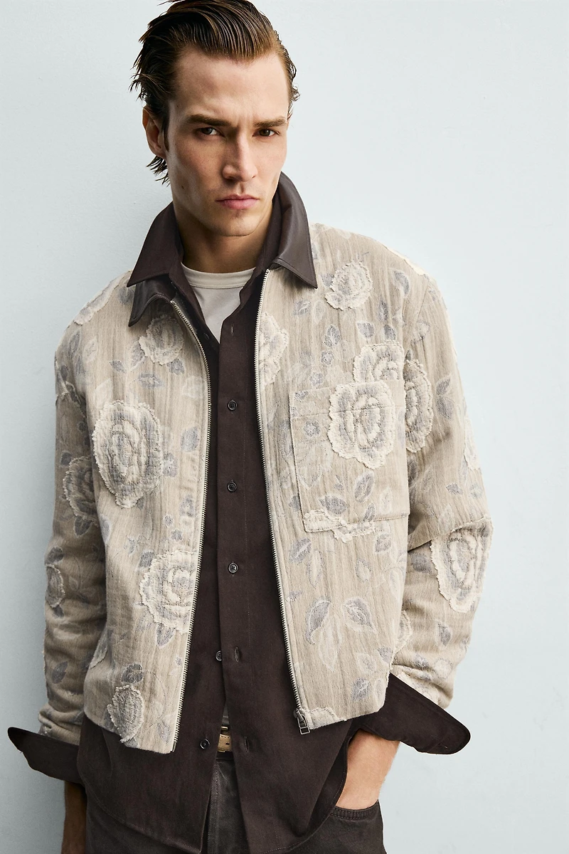 IRREGULAR FLORAL JACQUARD JACKET