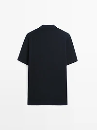 Pull polo en maille de coton mélangé