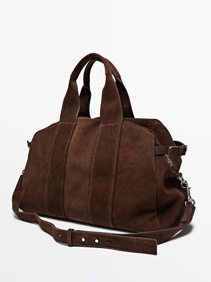 Sac de voyage en cuir et daim