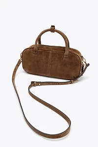 DOUBLE HANDLE MINI SUEDE BAG
