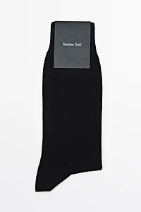 Plain cotton blend knit socks