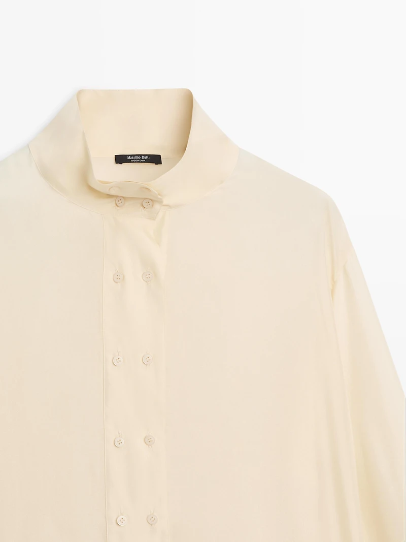 Chemise avec boutons fantaisie en soie