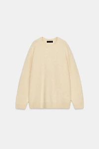 BRUSHED WOOL AND CASHMERE SWEATER