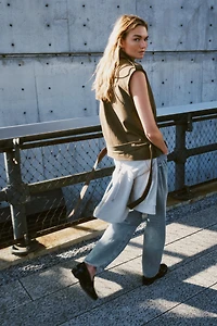 GILET ÉPAULETTES CEINTURE