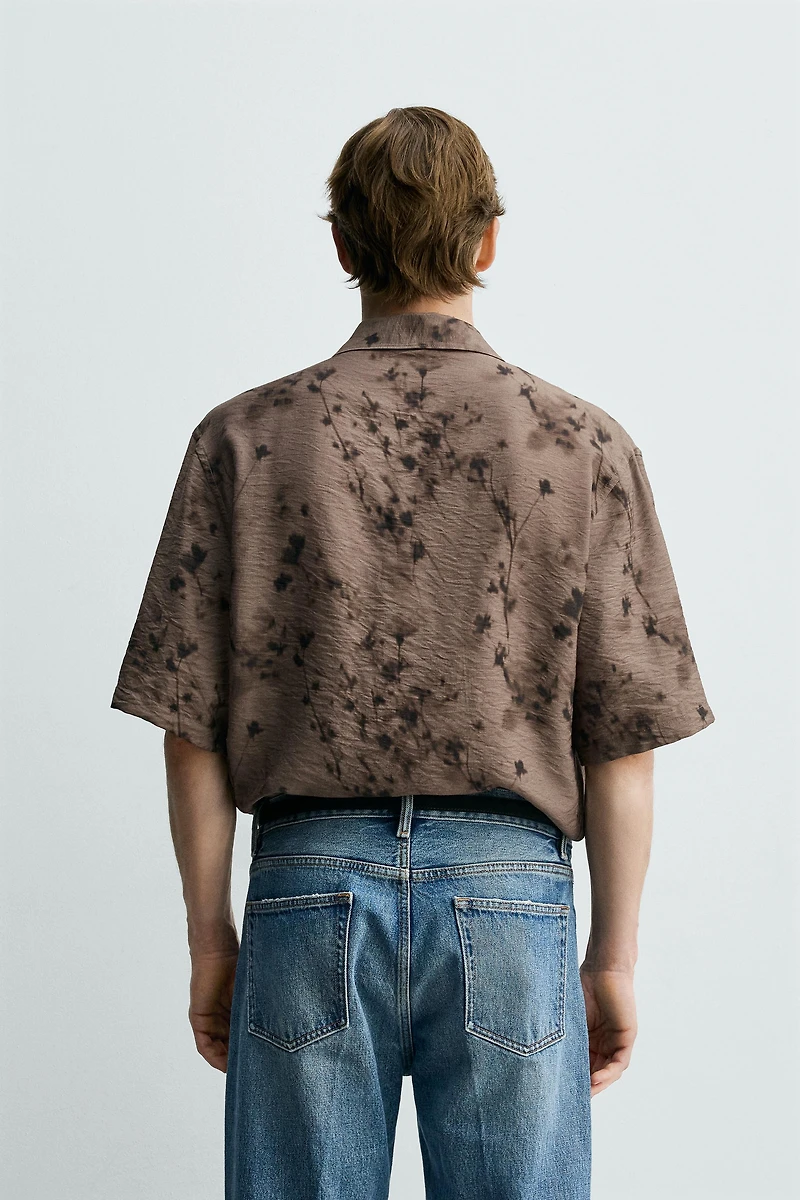 FLOWY ABSTRACT PRINT SHIRT