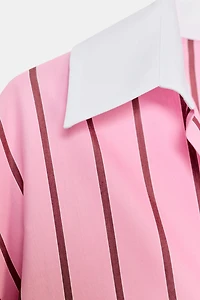 OVERSIZED STRIPED SHIRT WITH CONTRAST CUFFS