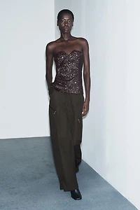 SEQUIN BUSTIER TOP ZW COLLECTION LIMITED EDITION