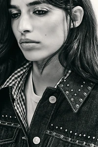 STUDDED DENIM EFFECT JACKET