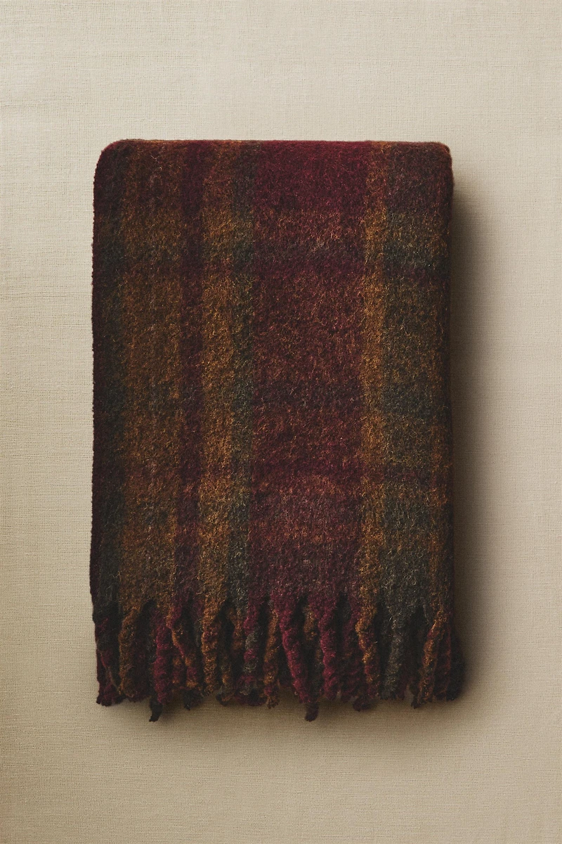 PLAID DOUX CARREAUX FRANGES