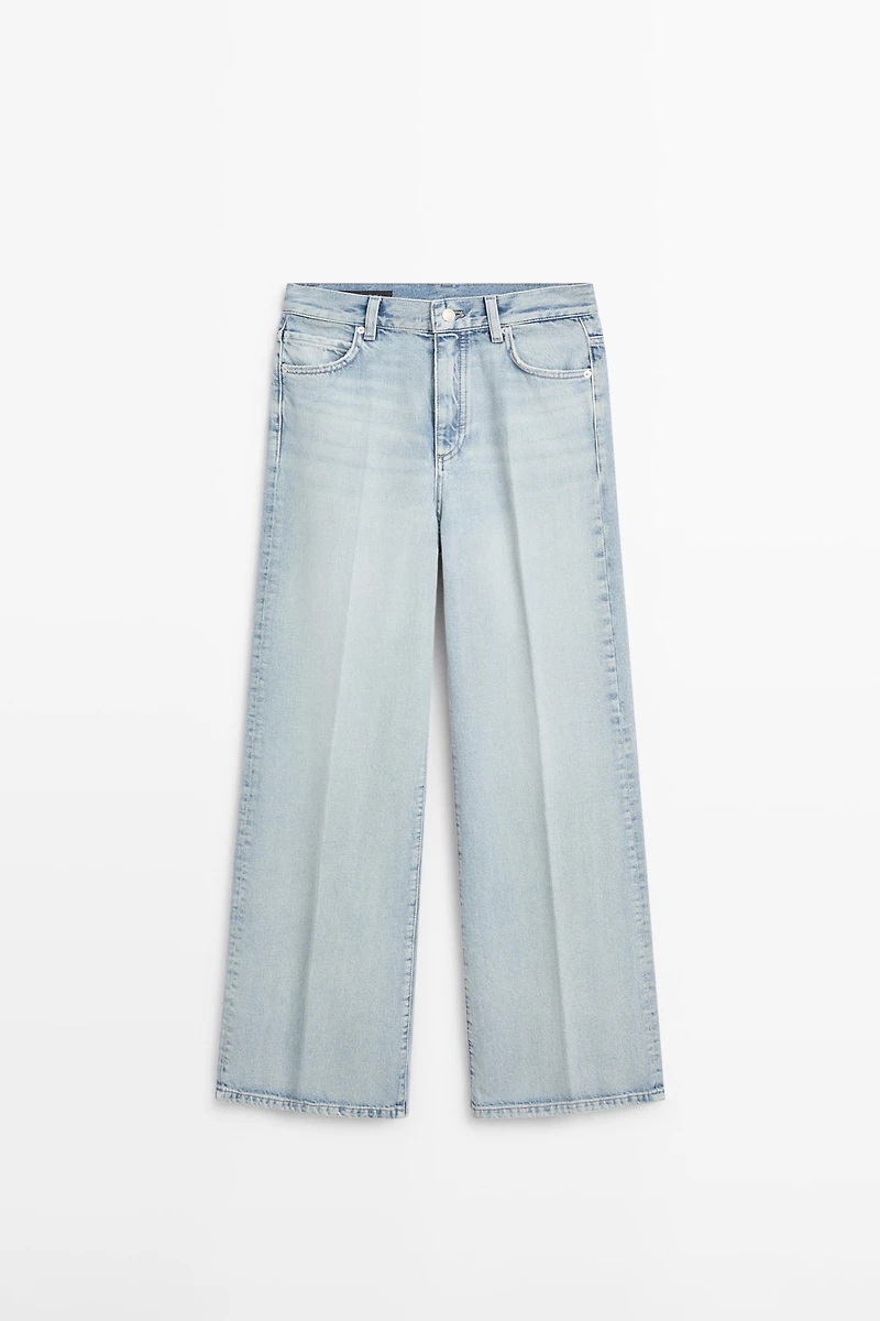 High-waist palazzo jeans