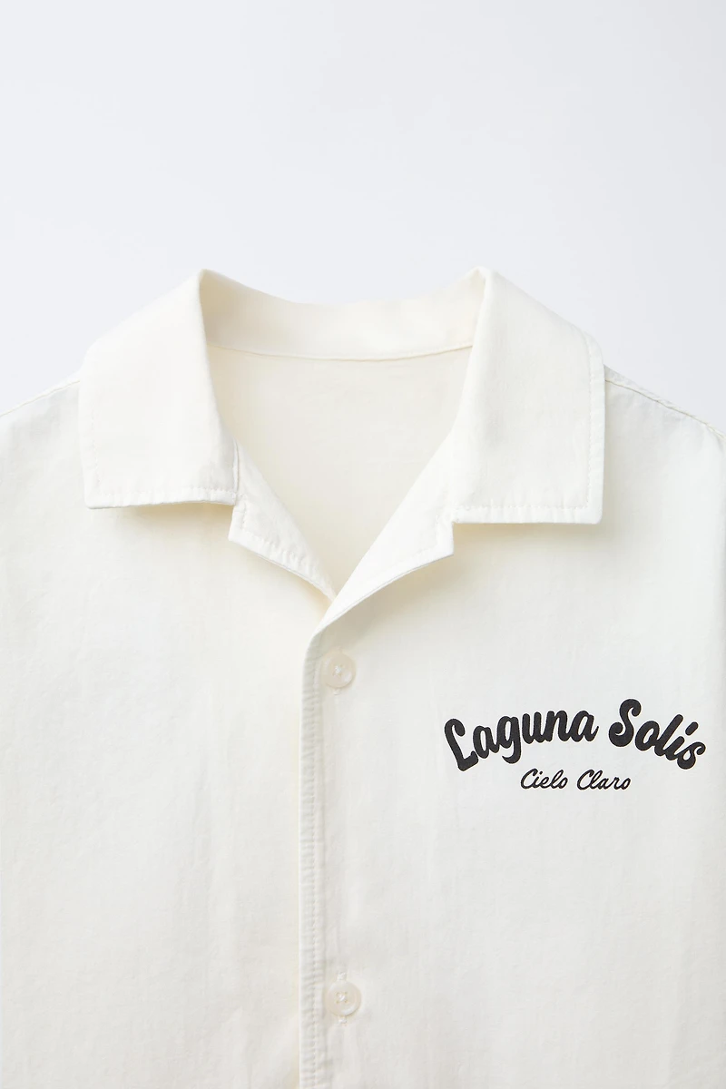 TEXT BOWLING SHIRT