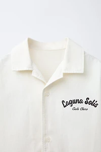 TEXT BOWLING SHIRT