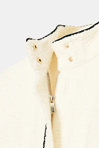 BLOUSON BOMBER STRUCTURÉ AVEC LISERÉS EN CONTRASTE