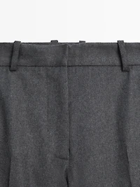 100% wool flannel suit trousers
