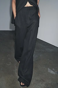 LINEN BLEND BUCKLE PANTS ZW COLLECTION