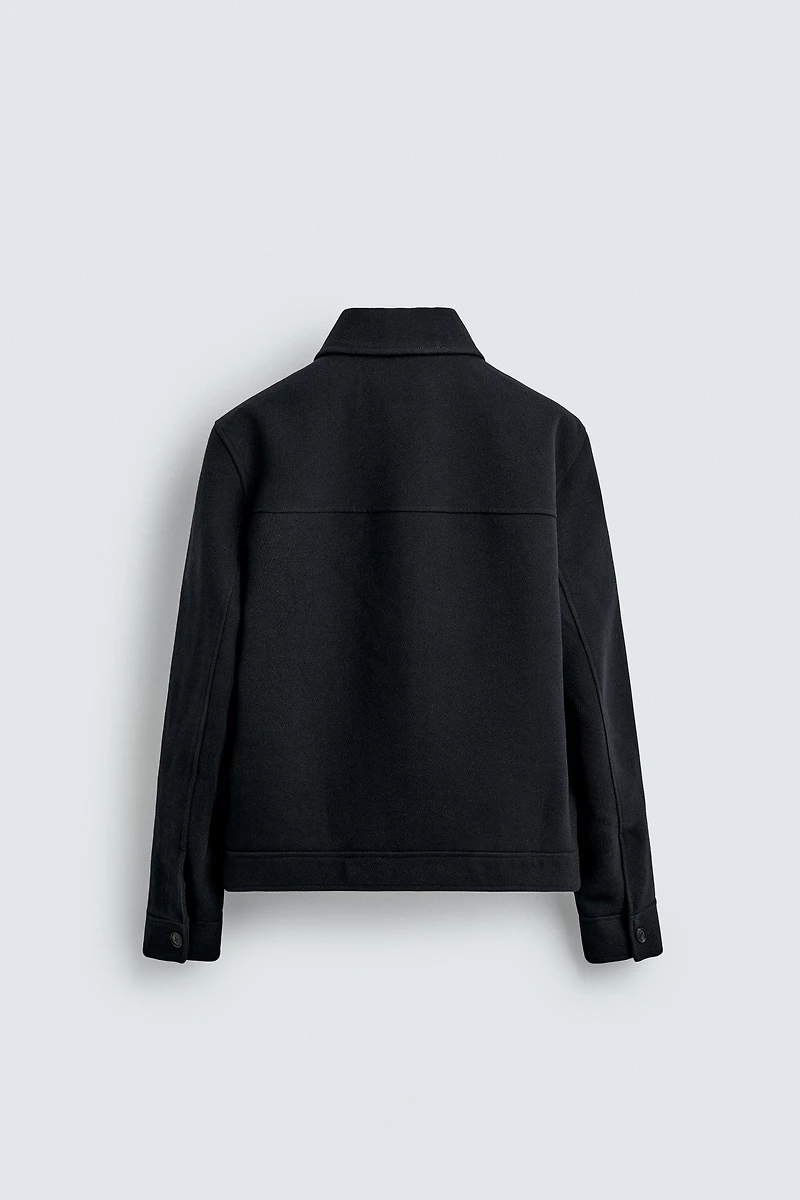 VESTE EN DRAP FERMETURE ÉCLAIR