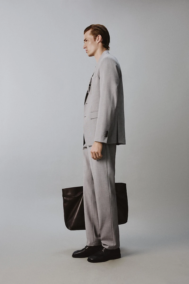 PANTALON DE COSTUME REGULAR FIT PIED-DE-POULE