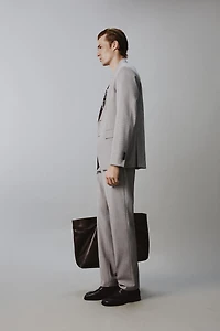 PANTALON DE COSTUME REGULAR FIT PIED-DE-POULE