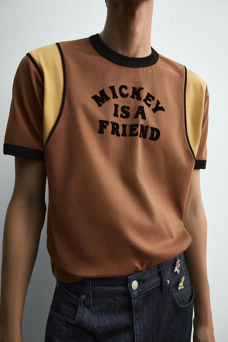 CONTRAST SLOGAN T-SHIRT HARRY LAMBERT FOR ZARA X DISNEY