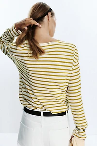 SLUB STRIPED COTTON T-SHIRT