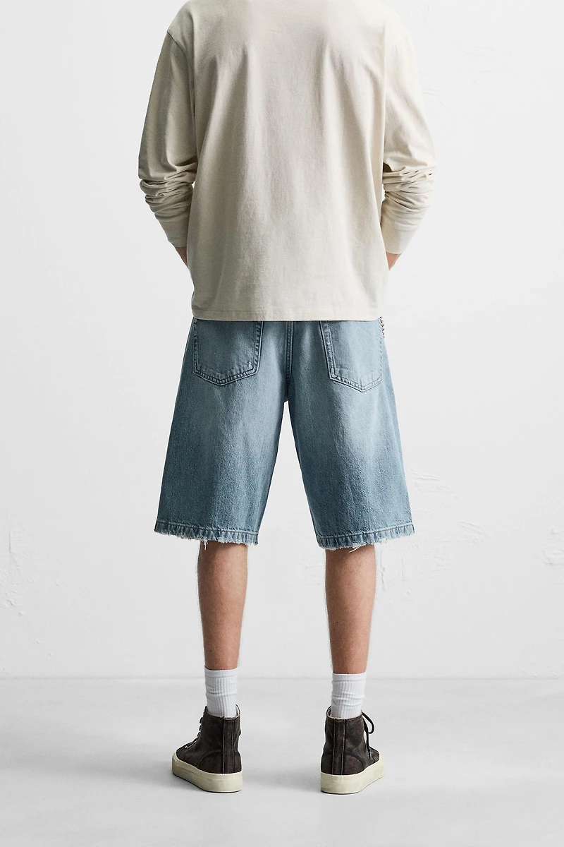 RIPPED BAGGY FIT DENIM SHORTS