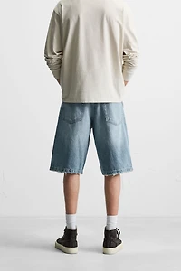 RIPPED BAGGY FIT DENIM SHORTS