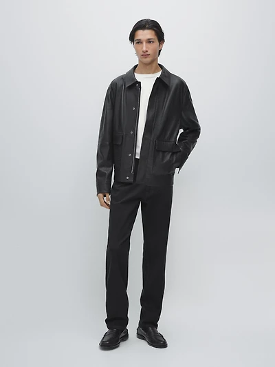 Nappa leather jacket with pockets