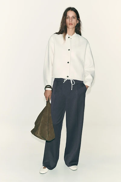 DOUBLE WAIST WIDE LEG PANTS