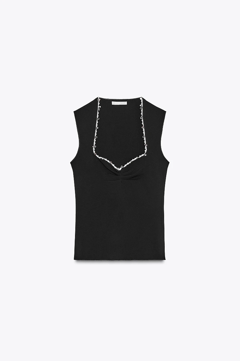 STRETCH TOP WITH METALLIC THREAD