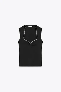STRETCH TOP WITH METALLIC THREAD