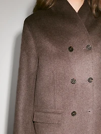 Manteau à col smoking en laine mélangée