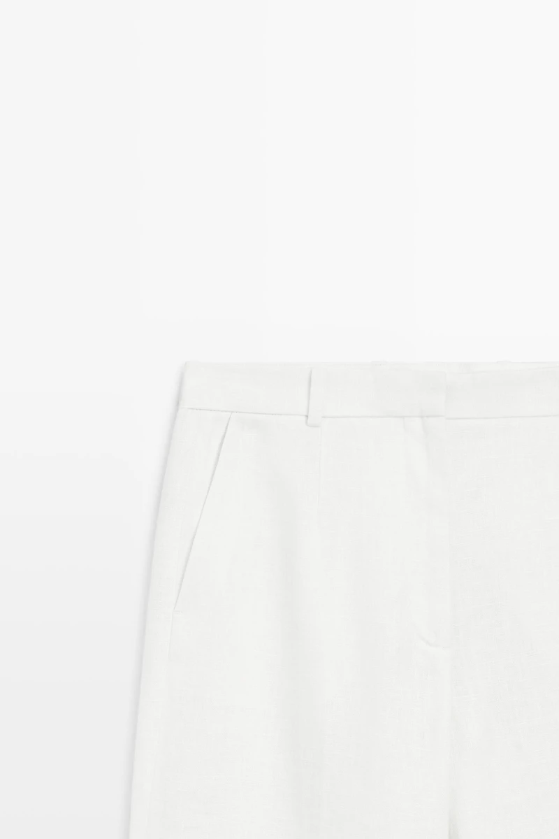 100% linen pants with darts